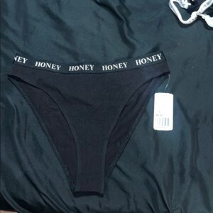 F21 Black 'Honey' Print Panties